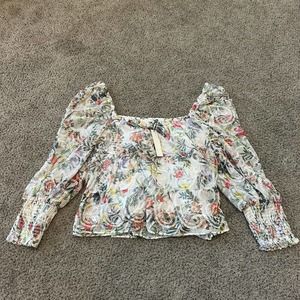 Alice + Olivia Alta Crop Top Silk Blend Green NWT Large L